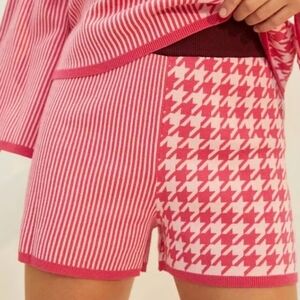 Dolan Pink and Burgundy Knit Shorts S